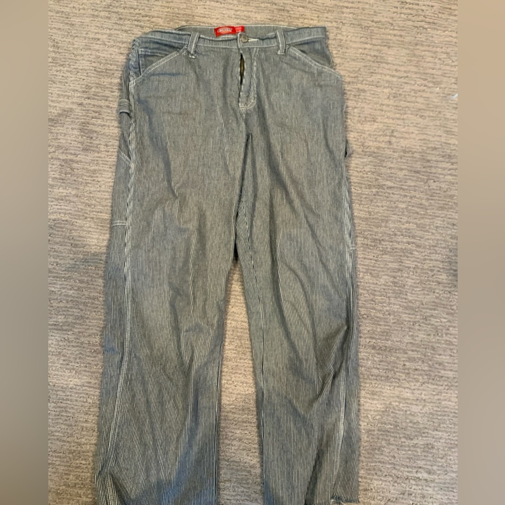 Dickies blue striped pin pants
